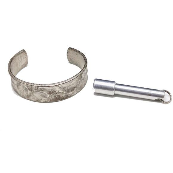 Chico's Silver Plated Textured Cuff Bracelet, Unpolished, 5 7/8 Inches - Picture 7 of 8